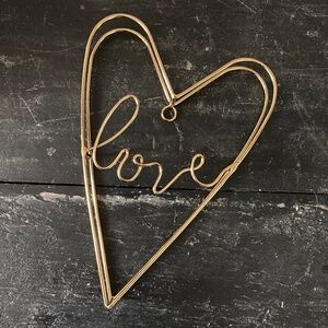 Gold Love Heart Metal Wall Decor
